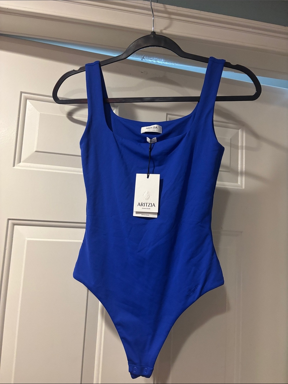 Aritzia Cobalt Blue Scoop Neck Bodysuit